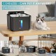 Cat Drinking Fountain Wireless Cat Fountain with Motion Sensor Battery Powered 3.2 L Built-in 2600mAh Rechargeable Battery with Silent Pump and Filter, Black ( 3.2 L )