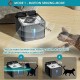 Cat Drinking Fountain Wireless Cat Fountain with Motion Sensor Battery Powered 3.2 L Built-in 2600mAh Rechargeable Battery with Silent Pump and Filter, Black ( 3.2 L )