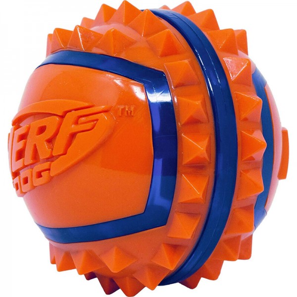 NERF DOG TWO TONE TPR SPIKE BALL -( LARGE )