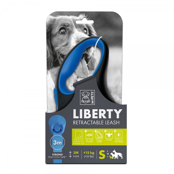 M-PETS Liberty Dog Retractable Leash Blue ( S )