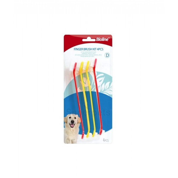 BIOLINE TOOTHBRUSH SET ( 4PCS ) For Dog