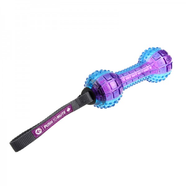 GiGwi Dumbell ‘Push To Mute’ Transparent FOR DOG (Purple- Blue)