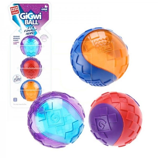 Gigwi Ball Small Squeaker Solid Transparent(3pcs)