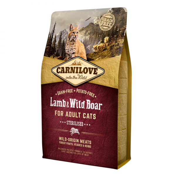 Carnilove Lamb & Wild Boar Sterilised For Adult Cats (2kg)